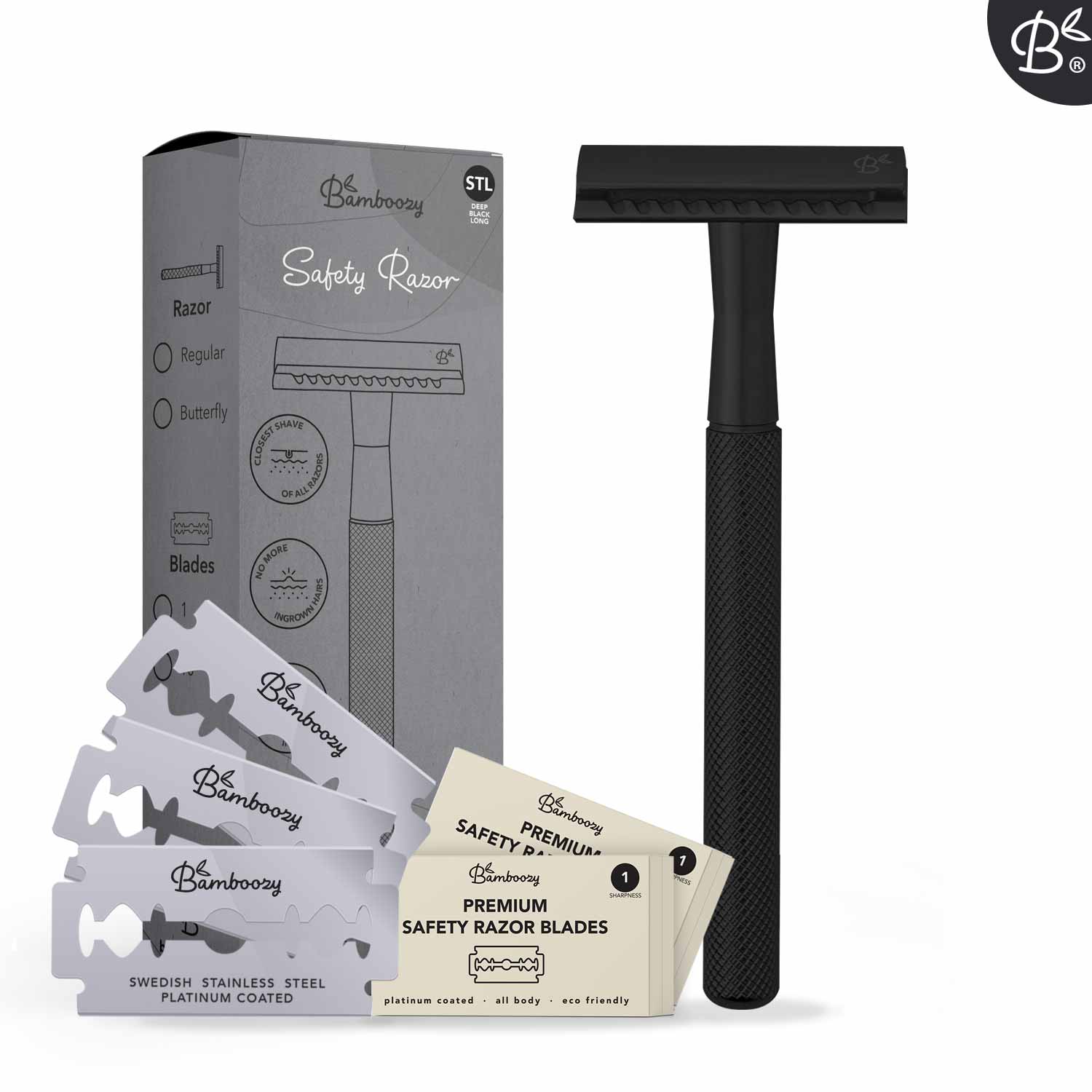 Safety Razor Mat Zwart | Bamboozy